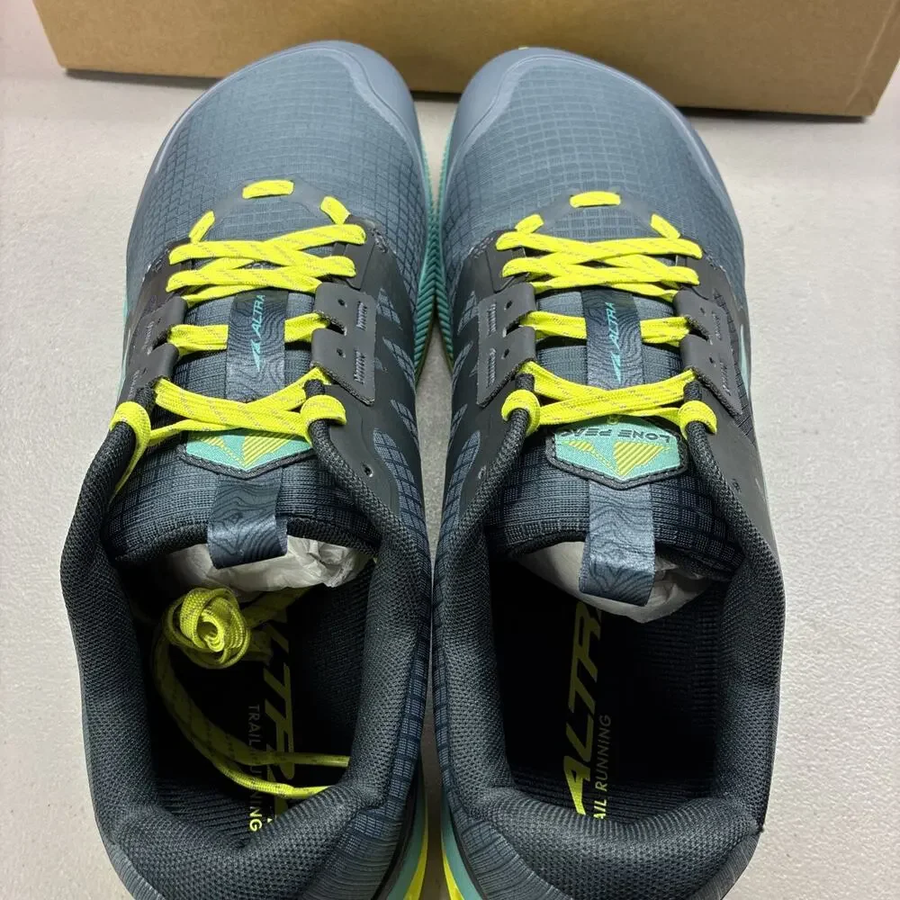New Altra Men's Black & Green Lone Peak 8 Trail Lace Up Running Shoes Size 11